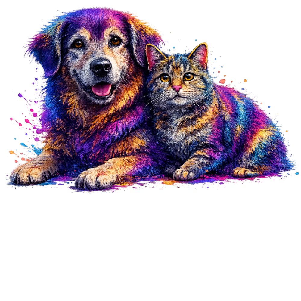 Senior dog and cat